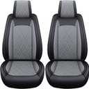 YIERTAI Car Seat Covers for Dodge Ram Fit 2009-2026 1500 2010-2026 2500 3500 Classic Bighorn Longhorn Laramie Tradesman Truck Gray Front
