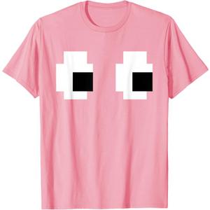 Retro Arcade Game Ghost Eyes Halloween Group Costume T-Shirt M Pink