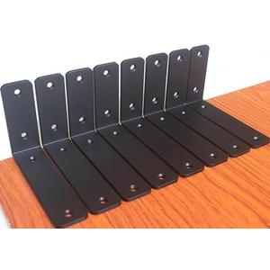 8 Pack - L 6" x H 4" x W1.5, 5mm Thick Black L Shelf Bracket, Iron Shelf Brackets, Metal Shelf Brackets, Floating Shelf, Shelf Supports with Screws