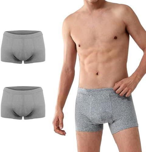 Battewa Cotton Incontinence Underwear for Men Light Protective Boxer Brief Leak Proof Underwear for Bladder Leakage 50ml, XL