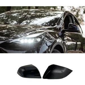 CEYGXICE Compatible with Tesla Model 3 Side Mirror Cover Replacement 2017 2018 2019 2020 2021 2022 2023 2024 2025, Right Side Rearview Mirror Cover Cap for Model 3 Accessories (Black)