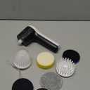 Electric Spin Scrubber, Cordless Shower Scrubber with Battery Level Display, 2 Speeds Electric Scrubber for Cleaning with 6 Replaceable Heads, Cleaning Brush for Bathroom/Sink/Window (White)