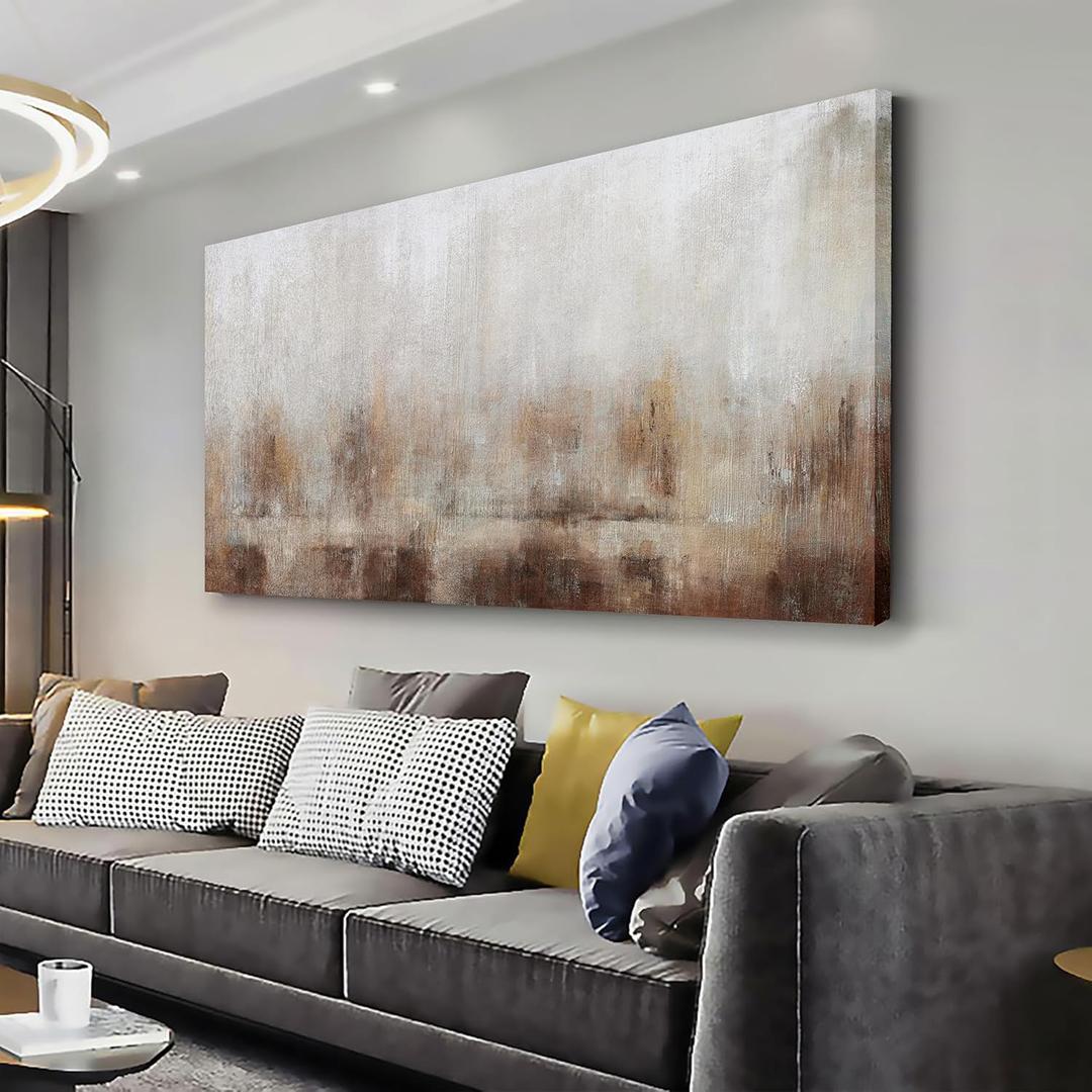 Abstract Wall Art Home Decor Wall Brown Canvas Print Wall Art Framed Modern Abstract Artwork for Living Room Bedroom Dining Room Home Office Decor 40"L x 20"W, Brown