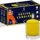 Candle Charisma Citronella Scented Votive Candles - 15 Hour Burn time - Set of 36 for Dinner, Wedding, Halloween and Holiday Decorations