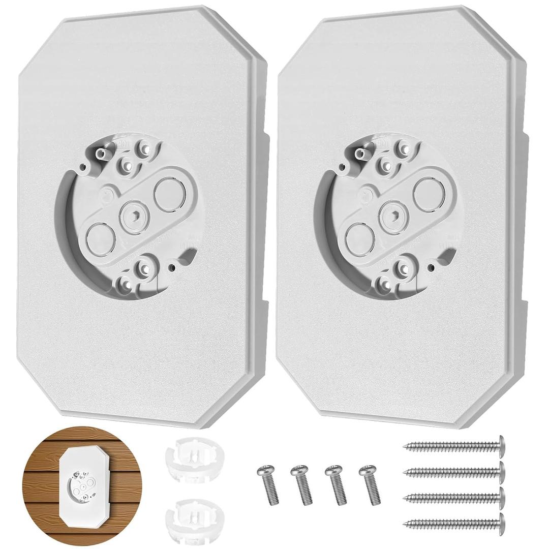 Siding Mounting Kit,8141DBL Light Mounting Block with Built-in Box for 1/2 inch Lap Double Vinyl Siding,White,Pack of 2