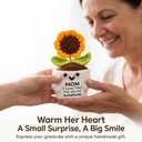Gifts for Mom Mothers Day Cute Handmade Crochet Sunflower Pot with Message Card - Christmas Birthday for Mom from Daughter/Son