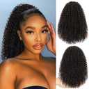 14" Ponytail Extension Curly Drawstring Ponytail Hair Extensions for Women 14 Inch Synthetic Afro Kinky Curly Ponytail Extension for Women (2#)