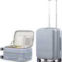 Hanke Hardside Expandable Carry On Luggage, 20 Inch Top Opening Trunk Luggages with Spinner Wheels, All-PC Hard Shell Carry-On Suitcase, Lightweight & TSA Airline Approved (Grey, 46L)