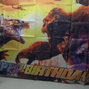 Godzilla Happy Birthday Backdrop, 5x3ft Birthday Banner for Kids Party Supplies Decorations
