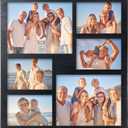 Collage Picture Frame 5x7 and 8x10 Photos -Large Size 6 Openings Black Picture Frame Wall Decor for Wall Mounting vertically or horizontally - Home and Family Display 5x7 and 8x10
