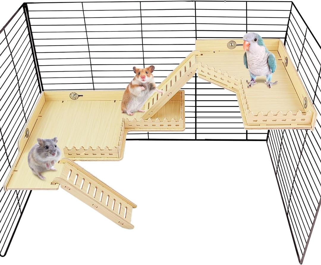 Hamster Wooden Platform,Chinchilla Cage Accessories,Hamster Ladder,Wooden Platform Jumping Board Climbing Ladder for Small Animal & Chinchilla, Guinea Pig, Hamster, Rat Cage