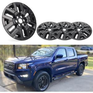 17 inch Hubcap Wheel Skin Covers Compatible with 2022-2024 Nissan Frontier SV, Durable ABS Plastic Rim Covers (Set of 4), Fit for Standard Wheels - Snap On Tire Cover Replacement (Matte Black)