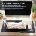 FOPETT Wireless Keyboard and Mouse Cute Mouse and Keyboard 2.4G Wireless Keyboards with Colorful 68 Keys Typewriter Retro Round Keycap for PC, Laptop,Tablet,Computer Windows - Milk Tea Colorful