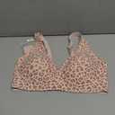 Jelly Wireless Bra for Women Deep V Push Up Seamless T-Shirt Bras Comfortable Plunge No Underwire Bra with Adjustable Straps Everyday Bras Leopard Pink, M
