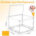 File Organizer Box with Lid,Hanging Filing Folder Organizer for Document Storage with Plastic Slide, Letter-size File Holder Filing Box for Office/Home/Decor/1Pack