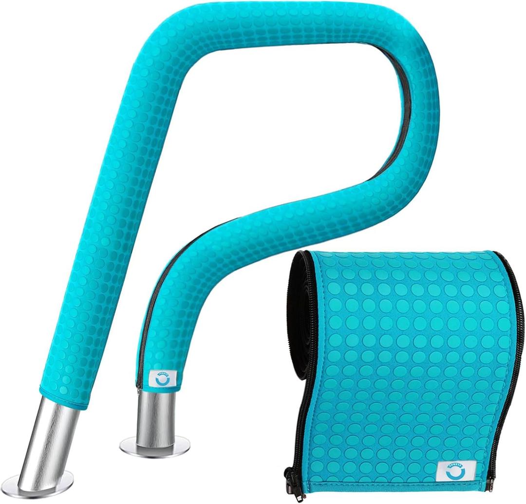 Pool Handrail Cover, 6 Feet Neoprene Zippered Pool Handle Covers, Slip Resistant Rail Grip for Swimming Pool Hand Railing Cover Cyan