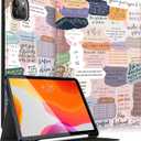 for iPad Air 13 Inch M2/M3, Pro 12.9 Case - Cute Women Girls Girly Aesthetic Pencil Holder Folio Cover Quotes for Apple Air 13" 2024/2025, Pro 6th/5th/4th/3rd Generation Case