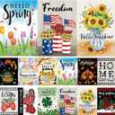Pating Seasonal Garden Flags Set of 12 Double Sided 12 x 18 Inch, Small Yard Flags for Outside, Christmas Halloween Easter Valentine's Day Outdoor Decor, Holiday Garden Decorations for All Seasons