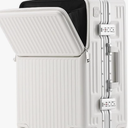 ZMY Carry on Luggage with Charging Port, Lightweight Hardside Suitcase with TSA Lock and Spinner Wheels (White, 20 inches)
