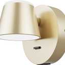 URSOLA Wall Light LED Wall Sconce with On/Off Switch USB Charging Port 110 Volt Hardwired Wall Lamp 350 Rotatable Up Down Sconces Wall Lighting (Champaign)