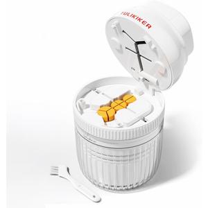 Pill Cutter with Grinder and Water Cup, 7 in 1 Multi-Functional Medicine Splitter(White)