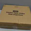 Delamu 2-Tier Multi-Purpose Bathroom Under Sink Organizers and Storage, Stackable Kitchen Pantry Organization, Pull Out Medicine Cabinet Organizer with Movable Dividers, White, 2 Pack