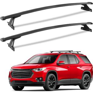 220lbs Roof Racks Cross Bars Fit for Chevrolet Chevy Traverse 2018 2019 2020 2021 (Not Fit for the 2022 Model), Heavy Duty Aluminum Crossbar Roof Rail Cargo Carrier Rooftop Car SUV Black Accessories