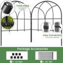 Youpehom Small 12.55"*16.53" Decorative Garden Fencing Border, No Dig Fences Barrier, Black Metal Fence, Garden Edging Fence Panel, Dog Fence Outdoor for Yard, Flower Bed (6 pcs)