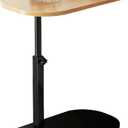 C Shaped End Table, Adjustable Height Couch Side Table, Horizontal 360°Swivel Small Couch Side Tables That Slide Under, C Shaped End Table TV Tray Table for Couch, Color 
Light Wood
