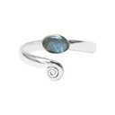 Labradorite Stone Toe rings - 925 Sterling Silver Toe ring- Midi Ring Girls Women Body Jewelry Adjustable Toe Ring Handmade Toe Ring Natural Gemstone Toe Rings