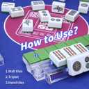 Mahjong Rack with Pushers, 4-Piece Premium Acrylic Mahjong Racks with Built-in Pushers & Rotating Bases - Crystal-Clear Set for Easy Play