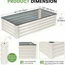 INNO STAGE Galvanized Raised Garden Bed Kits, 4x2x1ft Metal Raised Garden Beds Outdoor, Steel Raised Planter Bed with Gloves for Vegetables & Flowers Patio Ground Planter Box (White, 2PCS)