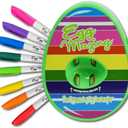 The Eggmazing Egg Decorator Easter Egg Decorator Kit - Arts and Crafts Set - Includes Egg Decorating Spinner and 8 Colorful Quick Drying Non Toxic Markers (Spring Green) - Packaging May Vary