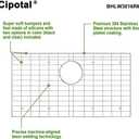 29.3 in. x 15.4 in. Rear Drain Kitchen Sink Bottom Grid with Supersoft Silicone Feet in 304 Grade Stainless Steel