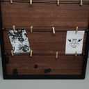 Houseables Picture Board, Photo Board, Photo Display, Picture Collage, Collage Frame, Polaroid Wall Display, Wall Decor, Memory, Postcard, Magnetic, Bulletin, Hanging with Clips, String, Bedroom, 20in (Dark Brown Rustic Wood)