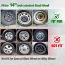 14 Inch Universal Hubcaps Wheel Covers Replacement for Cars, Silver & Black Color R14 Hub Caps Universal Wheel Rim Cover Snap On Car Truck SUV - Set of 4