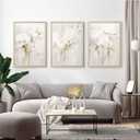 Neutral Wall Art Abstract Floral Canvas Pictures Beige Flower Wall Decor Modern Painting Minimalist Poster Abstract Botanical Prints White Artwork for Bedroom Living Room 16x24x3 Inch Wood Framed