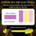 UJFQBH 3 Pieces African Bath Sponge African Net Long Net Bath Sponge Exfoliating Shower Body Scrubber Back Scrubber Skin Smoother,Great for Daily Use (Pink,Yellow,Purple)