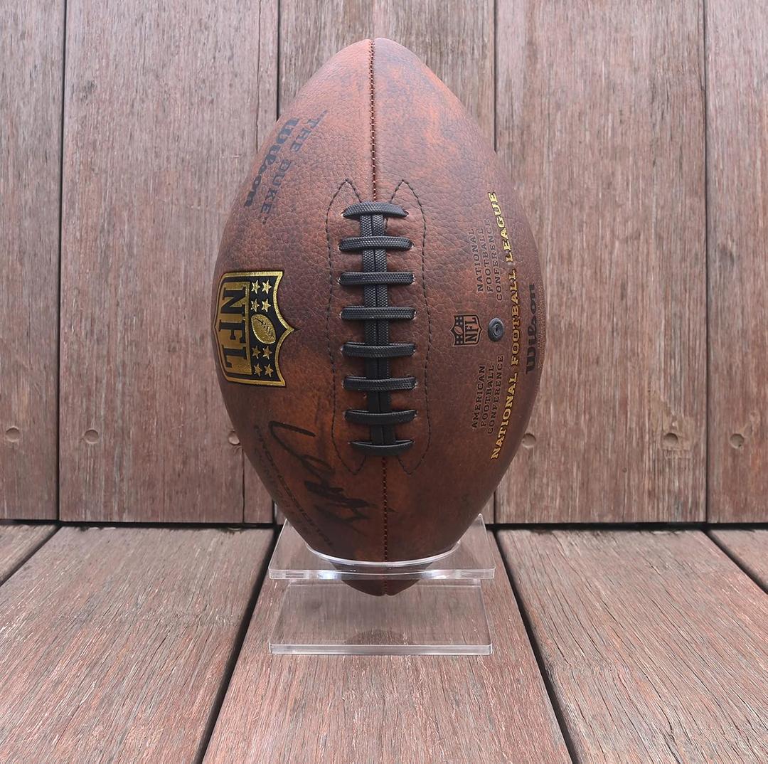 HillSpring Clear Display Stand for Football Basketball Volleyball Soccer Ball, Acrylic Mineral Collection Holder