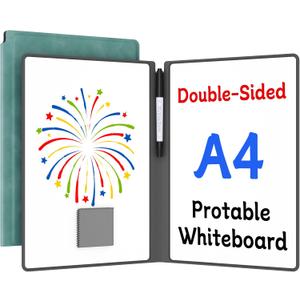 Small Dry Erase Board,12" x 9" Portable Dry Erase White Board,Double-Sided Folding Whiteboard with Pen(Blue)