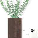 Dahey 2 Pack Wood Wall Planter Vase with Artificial Eucalyptus Farmhouse Wall Hanging Decor Pocket Planter for Indoor Fake Plants Greenery, Living Room Bedroom Kitchen Home Office Decoration