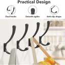saffruff Wall Mount Coat Hooks, Heavy Duty Metal Hooks for Hanging Clothes, Backpack, Bag,Towel & Jacket, Strong 30 lbs Hold Closet Hanger, Black 4 Pack