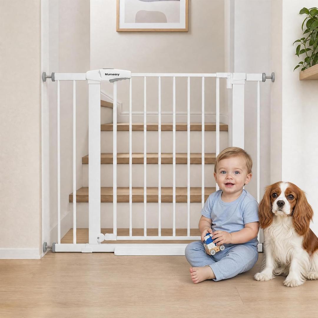 Baby Gate for Stairs, 29.7-40.6" Adjustable Dog Gate Indoor, No Drilling
