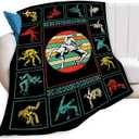 Wrestling Fleece Blanket Sports Wrestle Throw Blankets for Girls Boys Super Soft Warm Flannel Vintage Colorful Throws Gifts for Men Women Cozy Fuzzy Plush Stuffed Couch Bed Bedding Decor 50"x40"