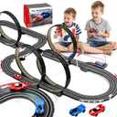 Slot Car Race Track Set for Kids Ages 612 Boys & Girls, Dual Racing Game 2 HighSpeed Cars 1:64 Scale, Battery or Electric Powered Plugin Track, Gift Toy Stocking Stuffers for Children