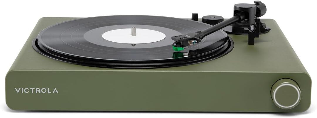 Victrola Stream Onyx - Wireless Wi-Fi Turntable, Works with Sonos - Green | Wi-Fi and Bluetooth streaming turntable, works with Sonos, Roon, UPnP, AT-VM95E cartridge, RCA out (speakers sold separately)