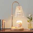 Candle Warmer Lamp WithTimer and Dimmer,Fragrance Electric Wax Melt Warmer with 2 Bulbs,Scented Jar Lamp,Mother's Day/Birthday/Christmas Gifts for Mom/Wife,Home Decor,Adjustable Height (Gold)