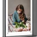 8x10 Inch Acrylic Picture Frame, Black Floating Magnetic Photo Frame for Desktop or Wall Decoration