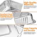 21"x13" Large Full Size Aluminum Pans With Lids （15 Pack）, 21x13x3.2