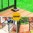 4pcs Post 1" Aluminum Deck Post Base Cover, Post Skirt, Handrail, Stair, Porch, Deck Railing Base Brackets Covers (Black)